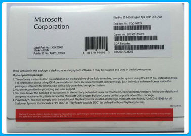 Pro chiave dell'OEM di Microsoft Windows 10 per il pacchetto standard OEM del computer portatile/del PC