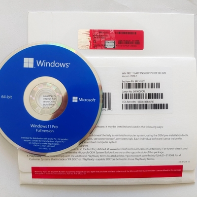 Pacchetto pungente dell'OEM di DVD di chiave 64 professionali del COA Microsoft Windows 11 di FPP